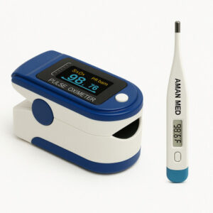 Aman Med PULSE OXIMETER WITH DIGITAL THERMOMETER HEALTH CARE APPLIANCE COMBO Pulse Oximeter  (White)